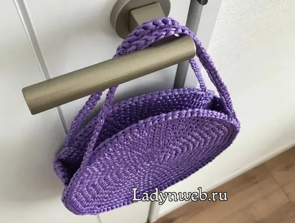 Круглая сумка из джута крючком мастер класс