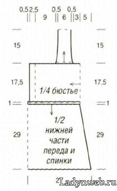 Топ с перехлёстом крючком схема
