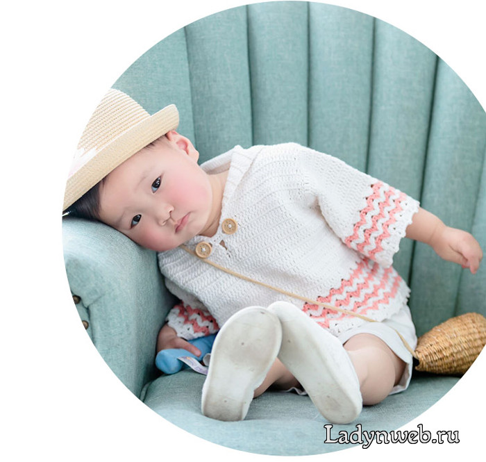 Пуловер для ребенка 2-3 лет крючком схема