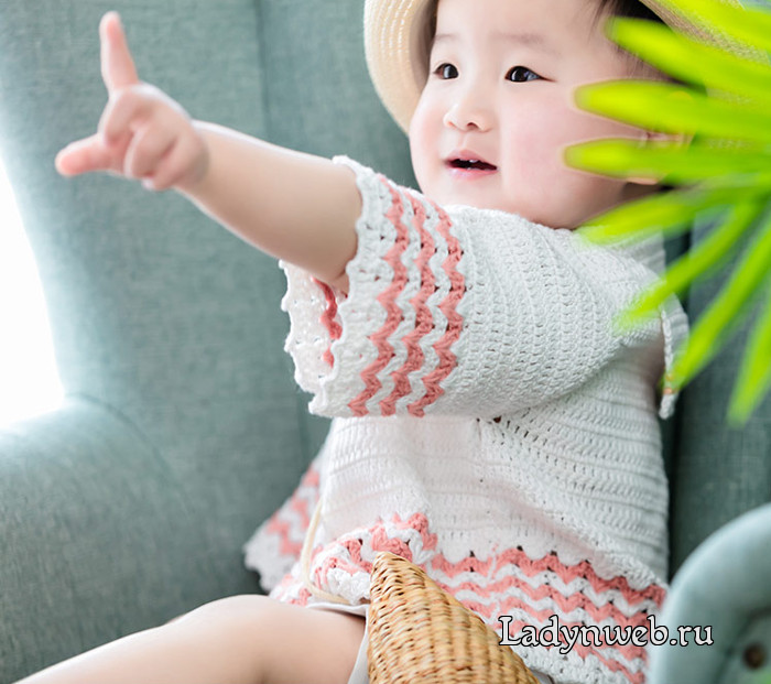 Пуловер для ребенка 2-3 лет крючком схема