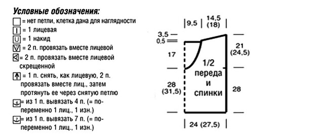 Топ ажурным узором с завязками спицами