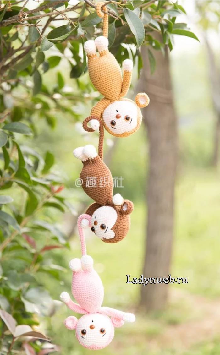 Обезьяны амигуруми крючком схемы