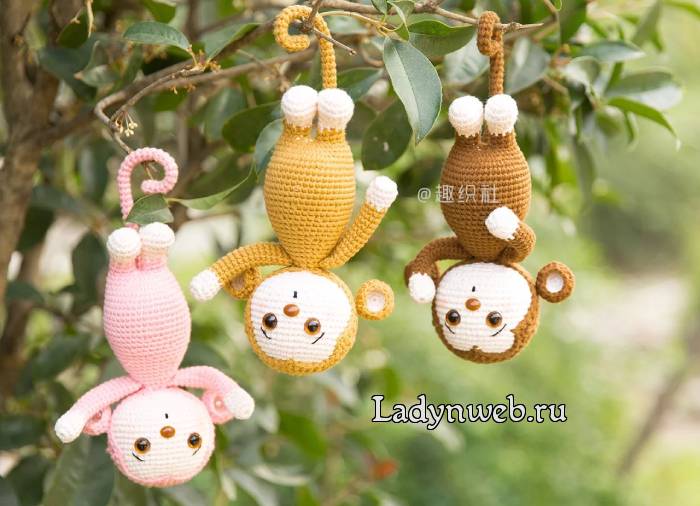 Обезьяны амигуруми крючком схемы