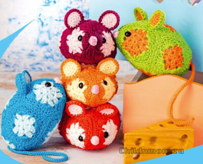 Игрушка мышка из мотивов крючком