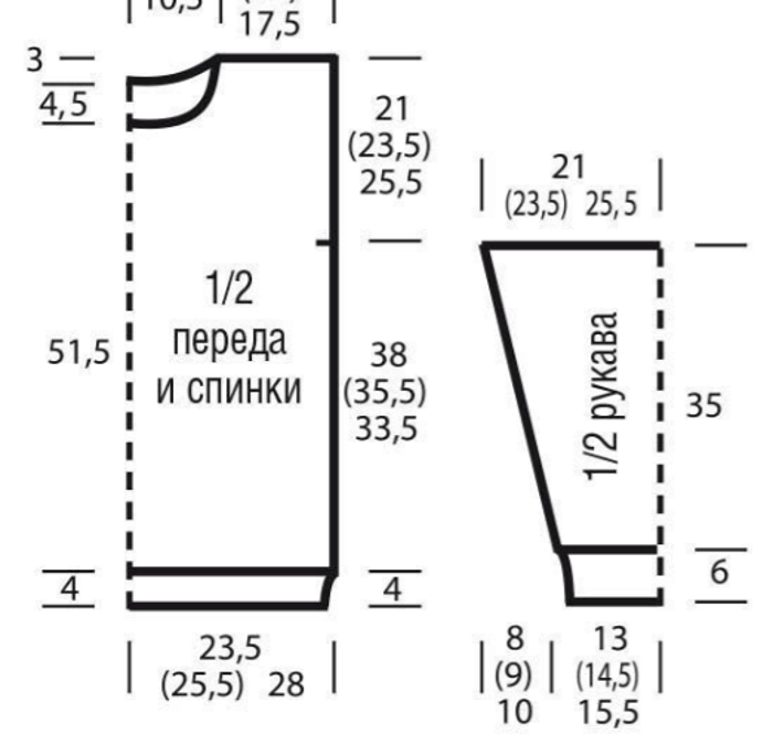 Джемпер с узором из продольных 